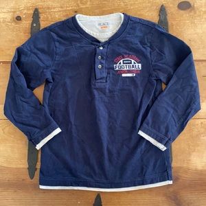 1989 Place Boys Navy Blue & Grey Long Sleeve Shirt